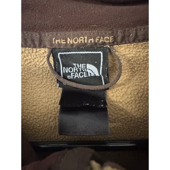 Men's The North Face Brown Camel Full Zip Fleece Mock Neck Outdoor Warm Hiking L - Picture 2 of 8